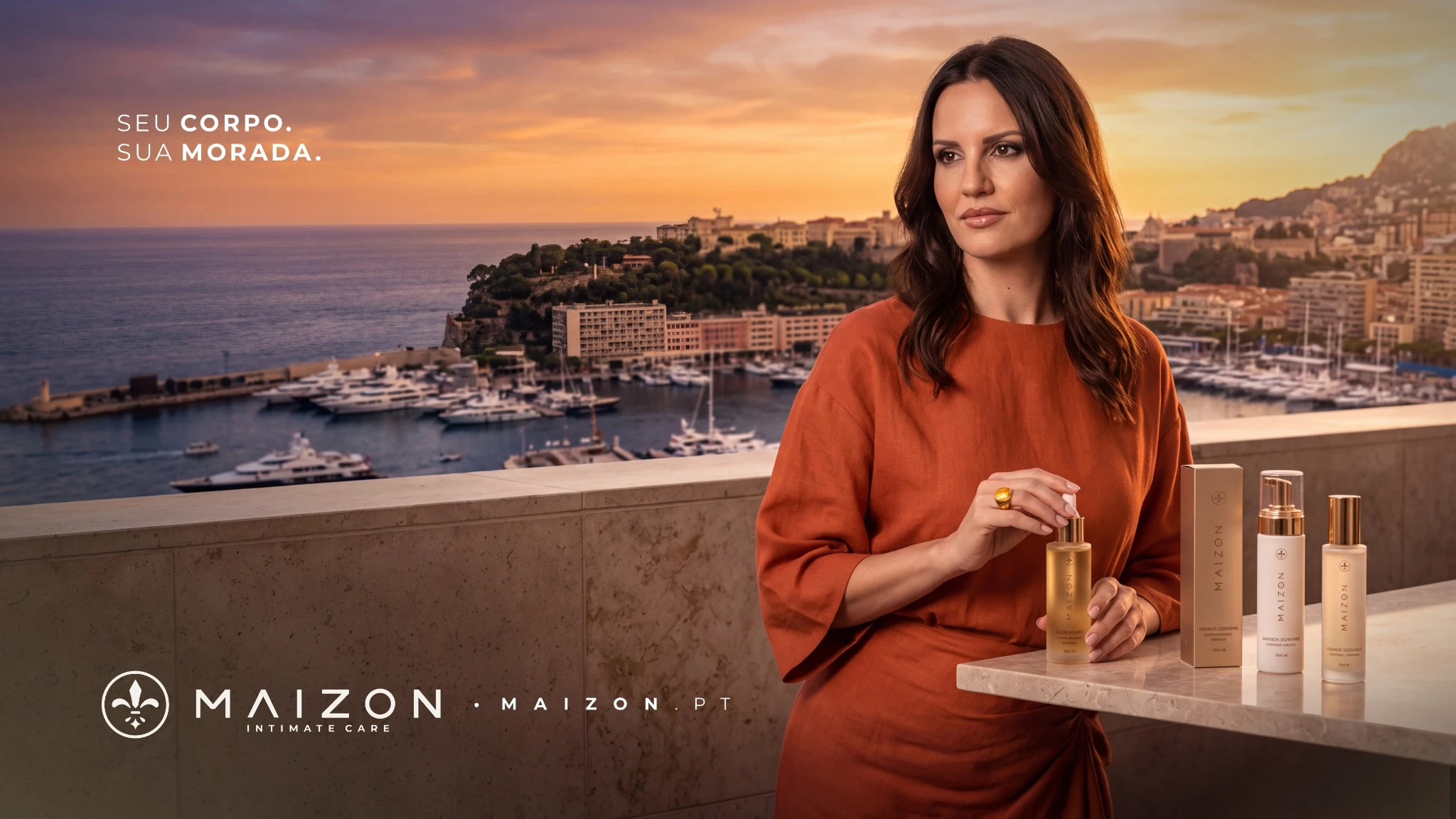 Zita Freire com a coleção MAIZON, numa paisagem mediterrânica